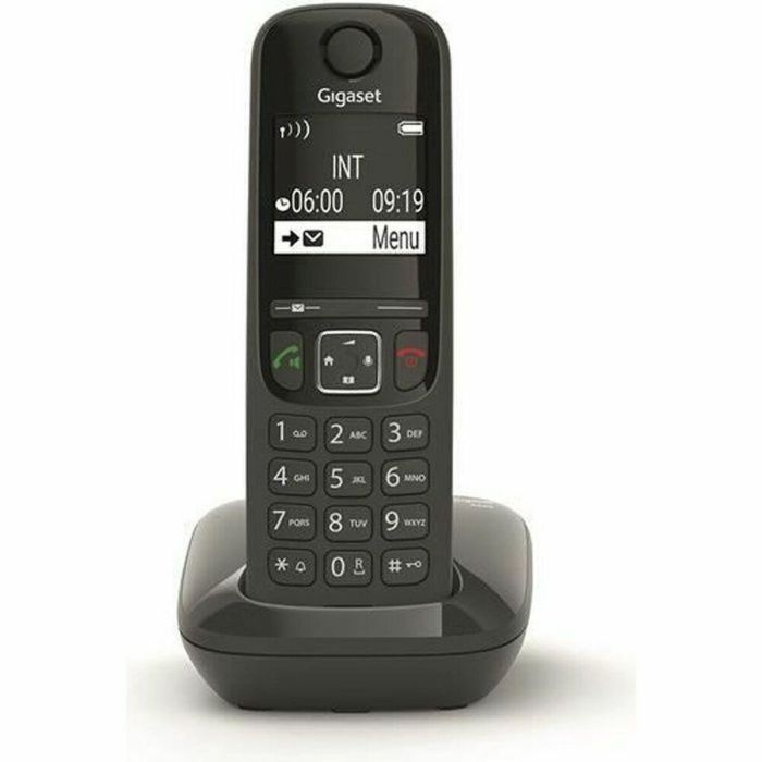 Gigaset AS690 Teléfono fijo Negro con manos libres, bloqueo de llamadas, directorio 100 contactos y pantalla ultraleíble.