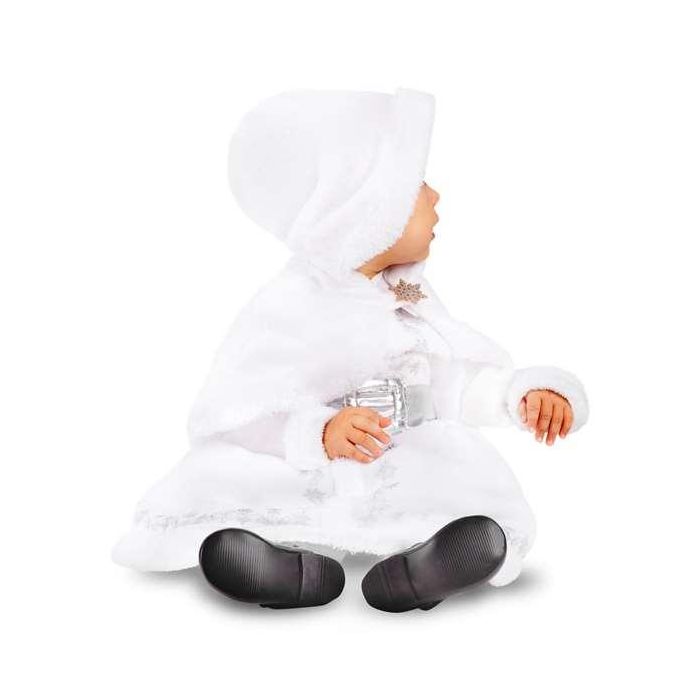 Disfraz monada blanca navidad vestido con enaguas y cubrehombros con capucha talla 12-24 m 1 Disfraz monada blanca navidad vestido con enaguas y cubrehombros con capucha talla 12-24 m 1