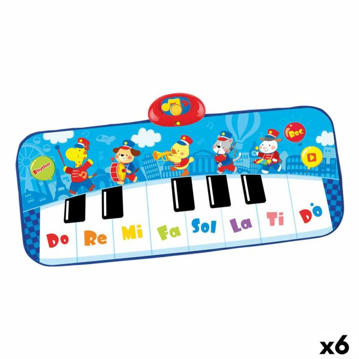 Piano de juguete Winfun 90 x 0,5 x 38 cm Azul Animales (6 Unidades)