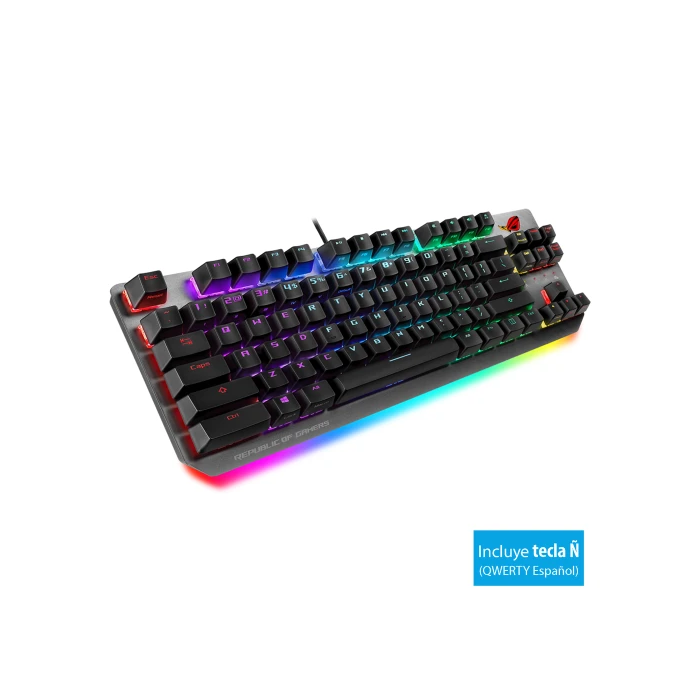 ASUS ROG STRIX SCOPE II Teclado Mecánico para Juegos FPS, Tenkeyless, Interruptores ROG NX, Retroiluminación RGB, Negro - 90MP0350-BKSA00
