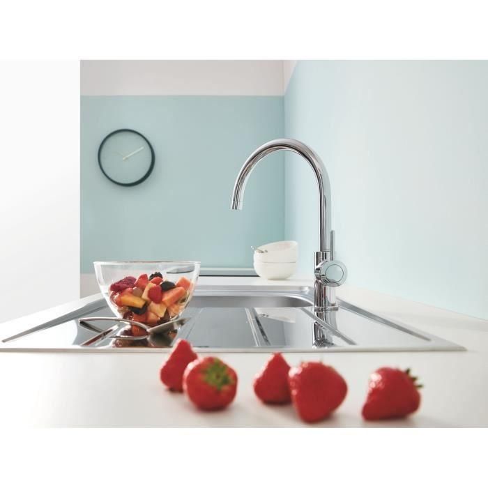Grohe Grifo Monomando de Fregadero Caño Alto, Ducha Extraíble con 2 Chorros, Giro 360°, Limitador de Flujo 1 Grohe Grifo Monomando de Fregadero Caño Alto, Ducha Extraíble con 2 Chorros, Giro 360°, Limitador de Flujo 1