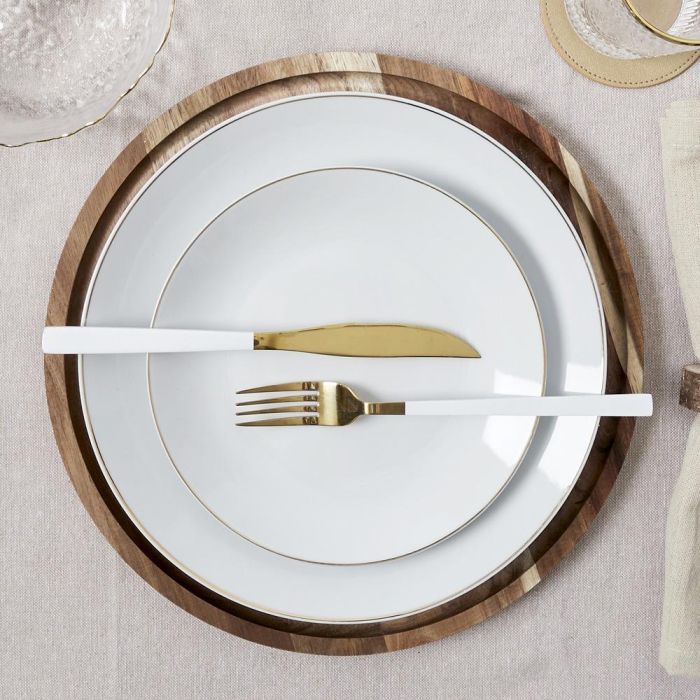 Plato Con Ribete Dorado Home Deco Factory 26,5 cm 4