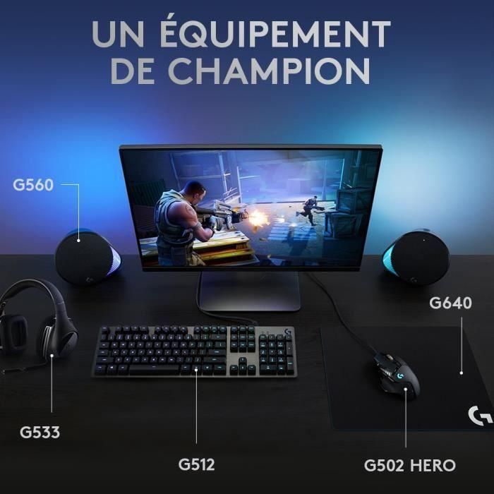 Logitech G G512 Teclado mecánico para juegos LIGHTSYNC RGB Carbono, alto rendimiento con interruptores mecánicos y relé USB 5 Logitech G G512 Teclado mecánico para juegos LIGHTSYNC RGB Carbono, alto rendimiento con interruptores mecánicos y relé USB 5