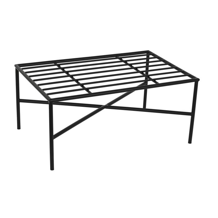 DKD Home Decor Reposapies Negro Crudo Metal Poliester 45 x 43 x 70 cm 4