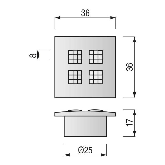 GIUSTI Bombay Tirador Zamak Cristal Swarovski 36X36 Acabado Forgia 1