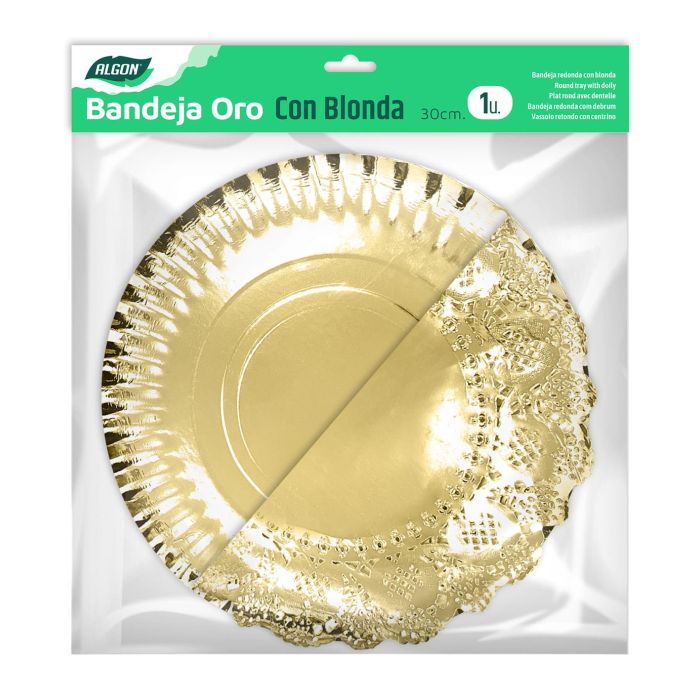 Bandeja Oro Red. Con Blonda 30Cm Algon (48 Unidades) 2 Bandeja Oro Red. Con Blonda 30Cm Algon (48 Unidades) 2