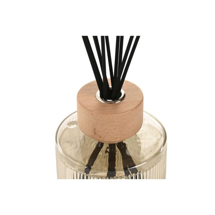 DKD Home Decor Item Home Ambientador Mikado Transparente Negro Cristal Bambu 11 x 11 x 47 cm Aroma Lino 2