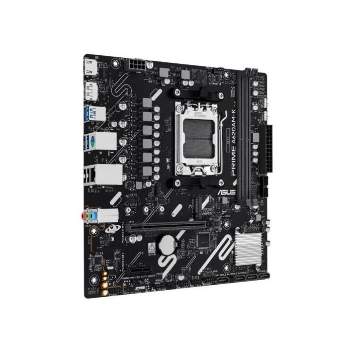 Asus Placa Base PRIME A620AM-K 90MB1GX0-M0EAY0, AMD AM5 DDR5 Micro ATX para PC con 128GB de Memoria