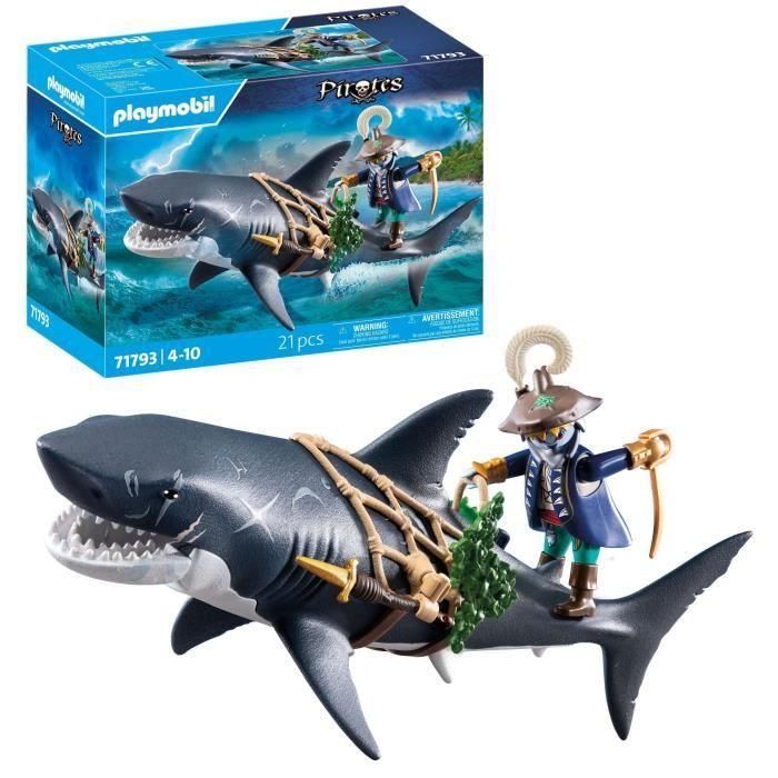 PLAYMOBIL 71793 Pirata y tiburón con mandíbula articulada 5 PLAYMOBIL 71793 Pirata y tiburón con mandíbula articulada 5