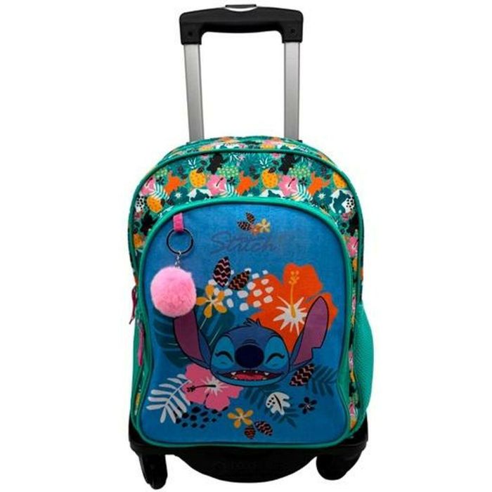 Toybags Mochila Primaria Stitch Tropical Doble Compartimento 44x30x20 cm + Carro Negro T963, Protector Lateral, 4 Ruedas 1 Toybags Mochila Primaria Stitch Tropical Doble Compartimento 44x30x20 cm + Carro Negro T963, Protector Lateral, 4 Ruedas 1