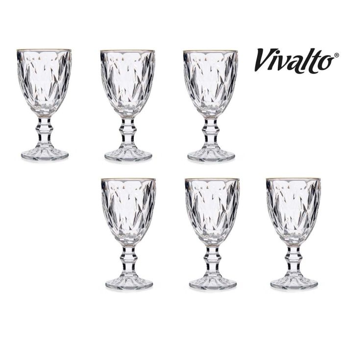 Copa Vino 330Ml Diamante Filo Oro Vivalto 9X17CM (36 Unidades) 3 Copa Vino 330Ml Diamante Filo Oro Vivalto 9X17CM (36 Unidades) 3