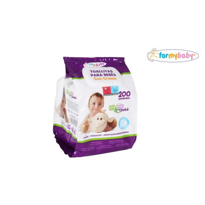 Inde Toallita Bebé con Crema 200 Unidades con Tapa (8 Unidades) Inde Toallita Bebé con Crema 200 Unidades con Tapa (8 Unidades)