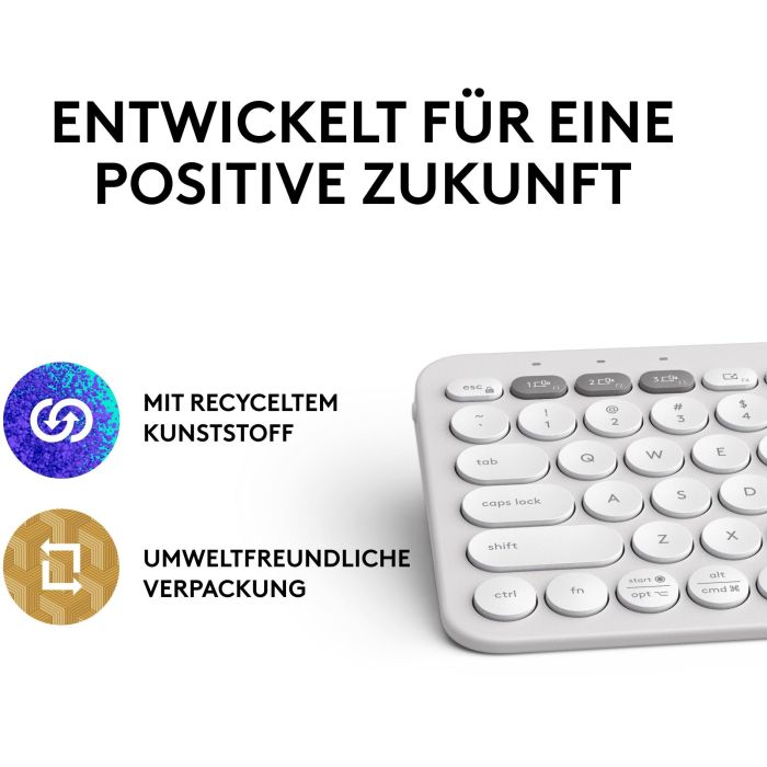 Logitech PEBBLE KEYS 2 K380S TONAL WHITE 6 Logitech PEBBLE KEYS 2 K380S TONAL WHITE 6