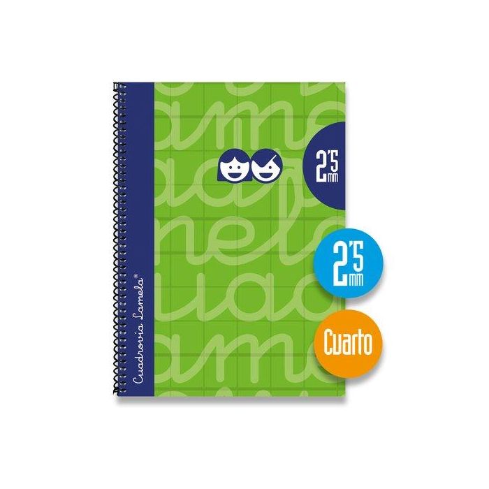 Lamela Bloc Tapa Forrada 4º 80H Cuadrovia 2,5 Mm Verde 5 unidades