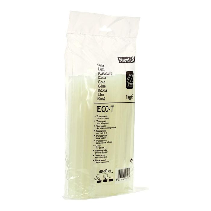 Rapid Barra de cola eco-t Ø12x190mm transparente para madera, piel, tejidos, corcho, plásticos, loza y cartón 40302798 1 Rapid Barra de cola eco-t Ø12x190mm transparente para madera, piel, tejidos, corcho, plásticos, loza y cartón 40302798 1