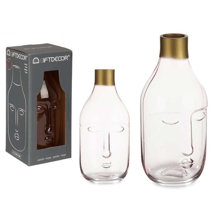 Giftdecor Jarrón de Cristal Cara Rosa, Vidrio, 11x24.5x12 cm (6 Unidades) 0 Giftdecor Jarrón de Cristal Cara Rosa, Vidrio, 11x24.5x12 cm (6 Unidades) 0