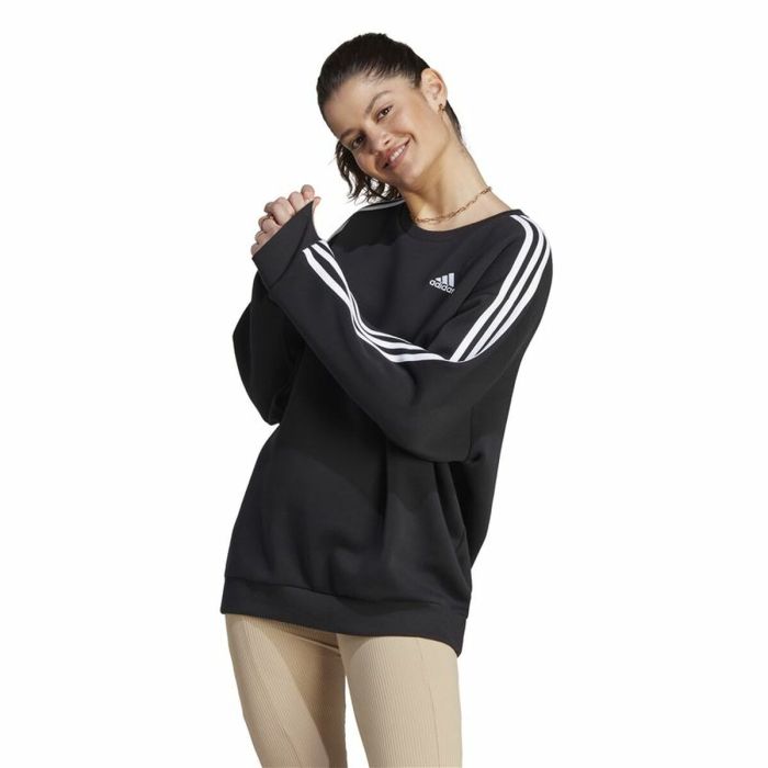 Sudadera sin Capucha Mujer Adidas 3S Fl Os Swt Negro L/XL 3