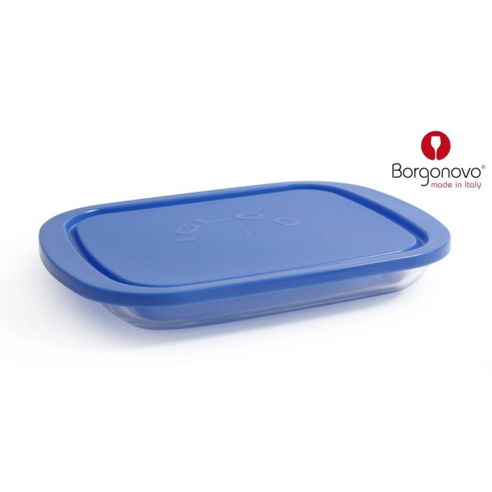 Borgonovo Fiambrera con Tapa Rectangular Plana Igloo 26x18.5 cm Azul (12 Unidades) 0 Borgonovo Fiambrera con Tapa Rectangular Plana Igloo 26x18.5 cm Azul (12 Unidades) 0