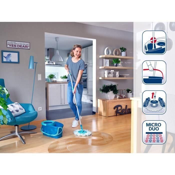Leifheit 52101 Set Clean Twist Disc Mop Ergo Lavador de piso, cubo y fregona fácil de usar, mango telescópico 1 Leifheit 52101 Set Clean Twist Disc Mop Ergo Lavador de piso, cubo y fregona fácil de usar, mango telescópico 1