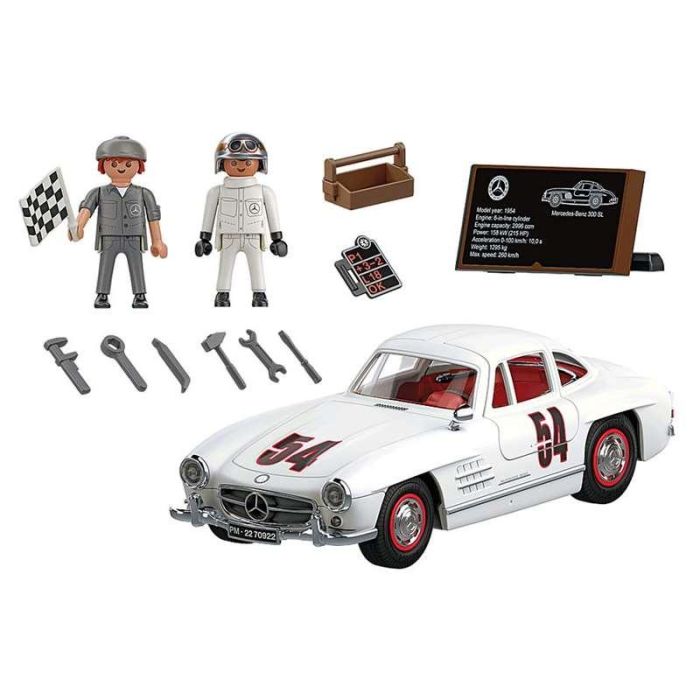 Playmobil Mercedes-Benz 300 SL - Coche deportivo años 50 con puertas de alas de gaviota y figuras 8 Playmobil Mercedes-Benz 300 SL - Coche deportivo años 50 con puertas de alas de gaviota y figuras 8
