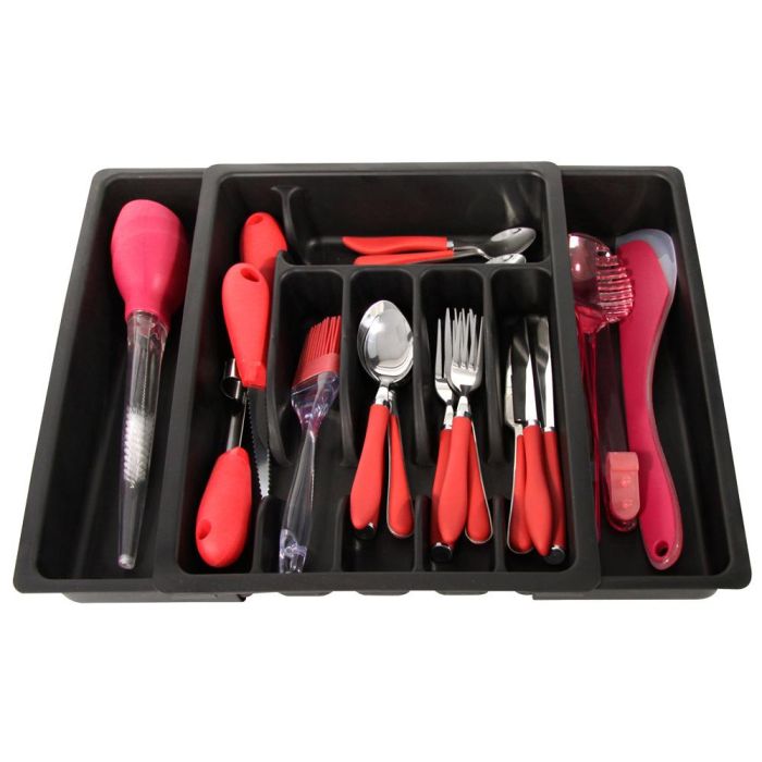 Je cherche une Idee Porta Cubiertos Extensible Ajustable de 29 a 48 cm con 2 Alas Desplegables 5