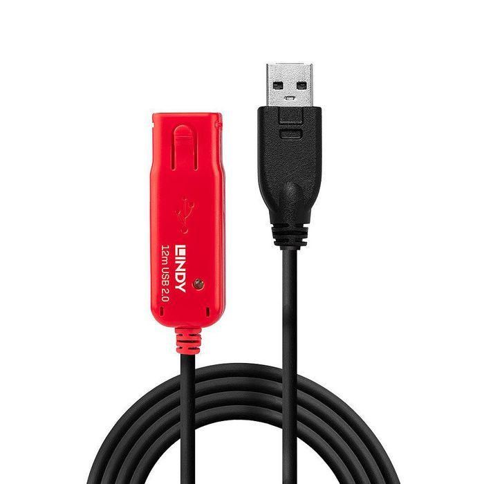 Lindy USB 2.0 Active Extension Pro Cable 12m - 480Mbps con Amplificador de Señal y Conectores de Bloqueo para Periféricos 1