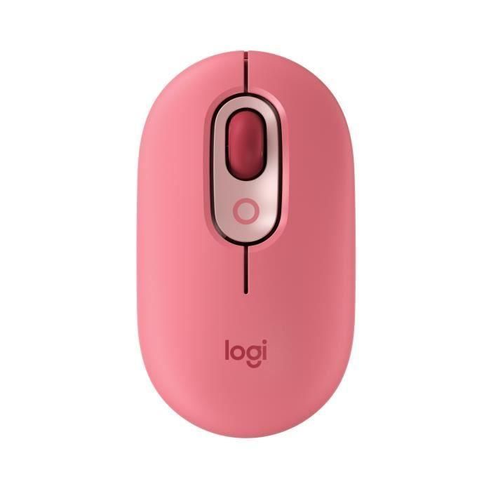 Ratón inalámbrico Logitech POP Mouse con emojis personalizables, Bluetooth, USB, multidispositivo - Rosa