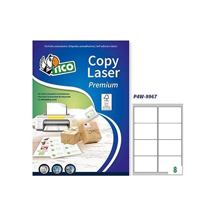 Etiquetas Adh.Impr.Tico A4 Copy Laser Caja 100H 99X67,7 Mm 800 Uds.(Lp4W-9967) 10 unidades