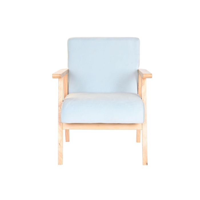 DKD Home Decor Butaca Azul Celeste 69x77x61 cm Poliéster y MDF 1