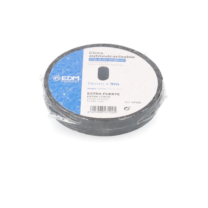 Edm Cinta auto vulcanizable negro 9 m x 19 mm extra fuerte para reparaciones de exterior 1 Edm Cinta auto vulcanizable negro 9 m x 19 mm extra fuerte para reparaciones de exterior 1