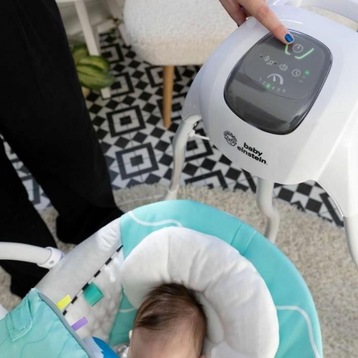 BABY EINSTEIN Columpio Ocean Explorers Curious Comfort, Ligero, Compacto, Asiento Giratorio 180°, Juguetes Incluidos 3