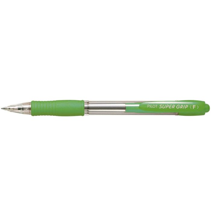 Boligrafo Pilot Super Grip Verde Claro Retractil Sujecion De Caucho Tinta Base De Aceite 12 unidades 1