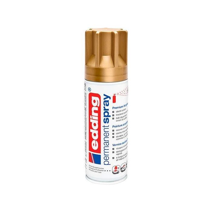 Edding Pintura Permanente En Spray Bote 200 mL Oro Mate Edding Pintura Permanente En Spray Bote 200 mL Oro Mate