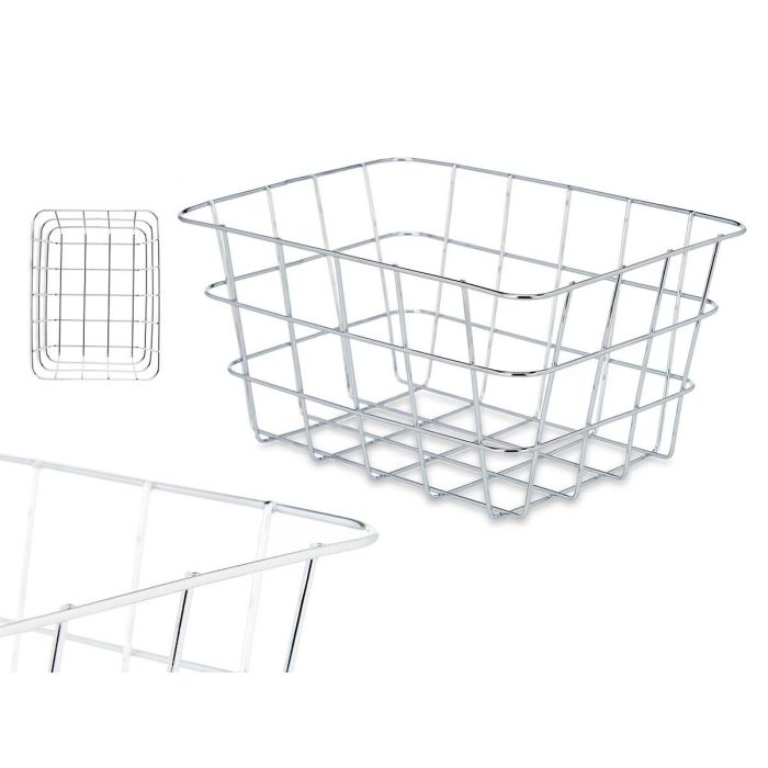 Cesta Metal Cromada Rectangular Peq Kinvara 24X12CM (6 Unidades) Cesta Metal Cromada Rectangular Peq Kinvara 24X12CM (6 Unidades)