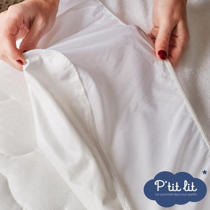P'Tit Lit PTI1708546674681 Juego de 2 Protectores de Colchón Bebé 70x140 cm Impermeable Alese Bambú Viscosa Suave Sin Químicos 2 P'Tit Lit PTI1708546674681 Juego de 2 Protectores de Colchón Bebé 70x140 cm Impermeable Alese Bambú Viscosa Suave Sin Químicos 2