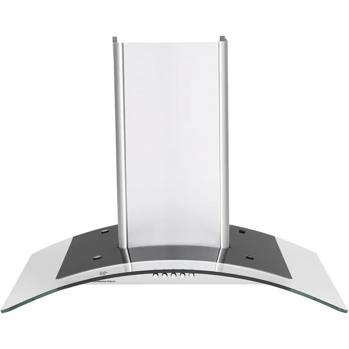 Continental Edison Campana Extractora Decorativa CEH60GS2, Clase A, Acero Inoxidable y Cristal, 60x47x50/84 cm