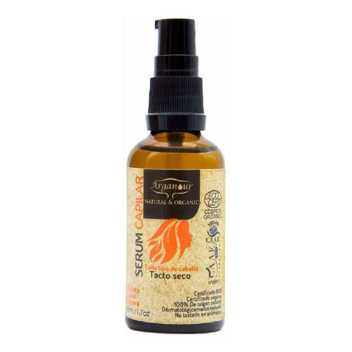 Arganour Serum Capilar Aceite de Argán 100% Natural Hidratante Reparador Brillo Puntas Abiertas Todo Tipo Cabello Sin Aclarado 50ml