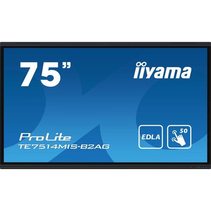 Iiyama PROLITE TE7514MIS-B2AG Pantalla digital táctil 75" 4K Ultra HD Android, Wifi, 24/7 1 Iiyama PROLITE TE7514MIS-B2AG Pantalla digital táctil 75" 4K Ultra HD Android, Wifi, 24/7 1