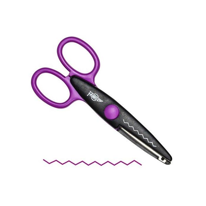 Tijeras Faibo Dentada 13 Cm Malva (Set de 10)