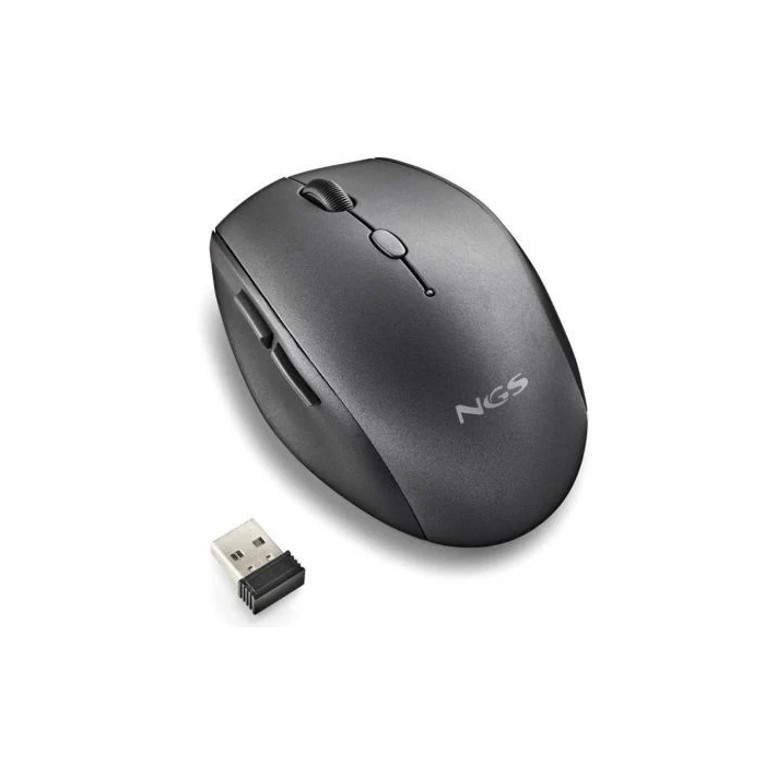 Ratón Inalámbrico NGS BEEBLACK Negro 1600 dpi 2 Ratón Inalámbrico NGS BEEBLACK Negro 1600 dpi 2