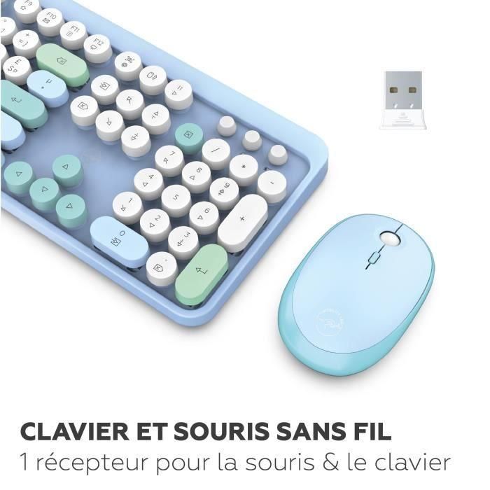 Combo teclado + mouse inalámbrico - MOBILITY LAB - Pure Color - Azul - Diseño ergonómico - Escritura discreta 2 Combo teclado + mouse inalámbrico - MOBILITY LAB - Pure Color - Azul - Diseño ergonómico - Escritura discreta 2