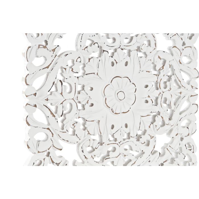 DKD Home Decor Decoracion Pared Indio Blanco Mdf 1.5 x 30 x 30 cm Mandala 1