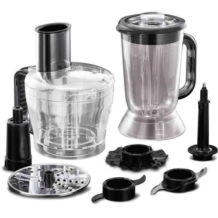 Robot Multifunción - RUSSELL HOBBS - Negro Mate 24732-56 - 600 W - Bol de 2,5 L - Cuchillas de acero inoxidable - Disco reversible - Negro mate 2