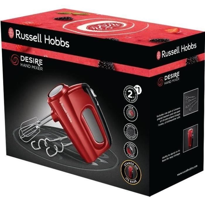 RUSSELL HOBBS 24670-56 - Mezclador de deseos - 2 batidores, 2 ganchos, 380 W 1