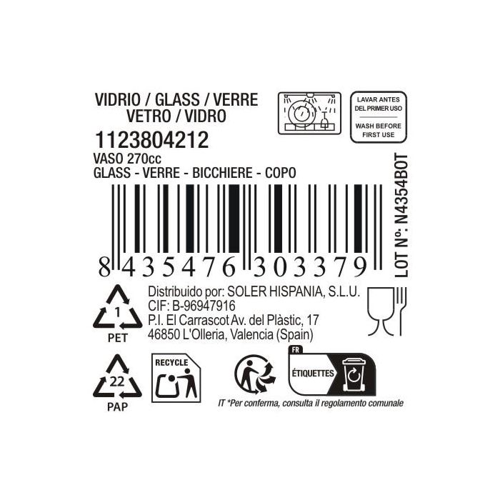 Vaso Ariza 270 ml - La Mediterranea (48 Unidades) 4