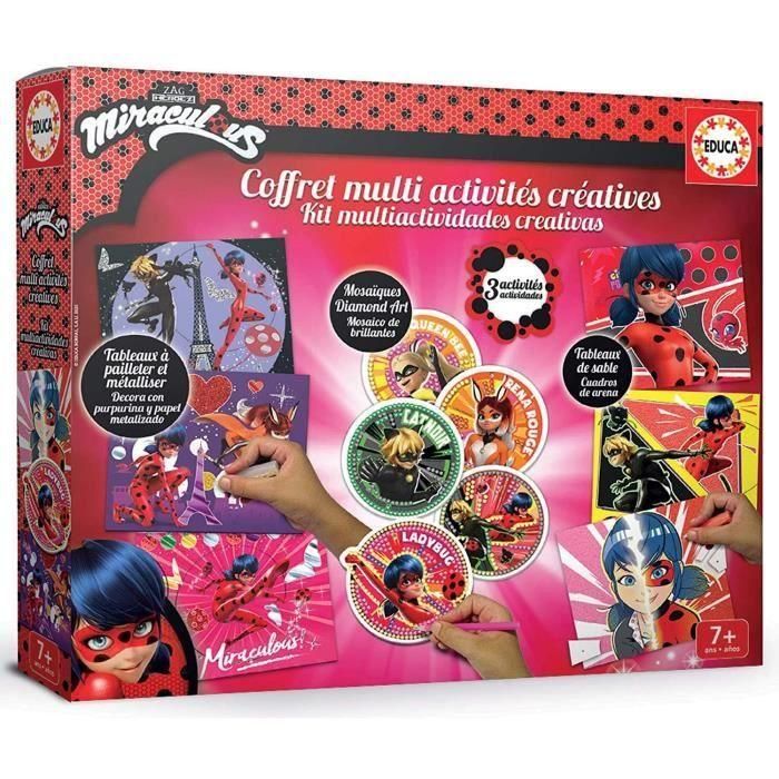 Educa 18931 Caja de Múltiples Actividades Creativas Miraculous Ladybug - Juego de Pasatiempos para Desarrollar la Creatividad