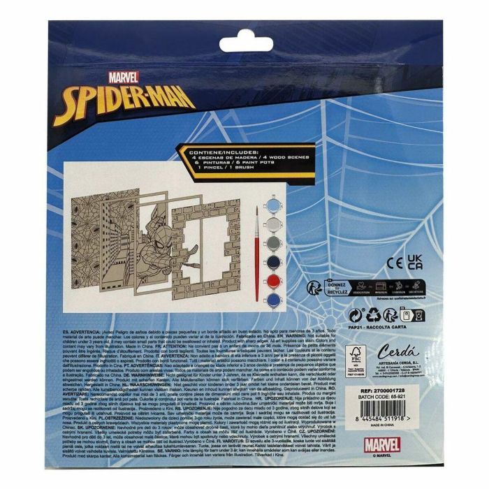 Cerdá Figuras Coloreables Madera Spiderman 21 x 21 x 2 cm para Niños +3 Años 2 Cerdá Figuras Coloreables Madera Spiderman 21 x 21 x 2 cm para Niños +3 Años 2