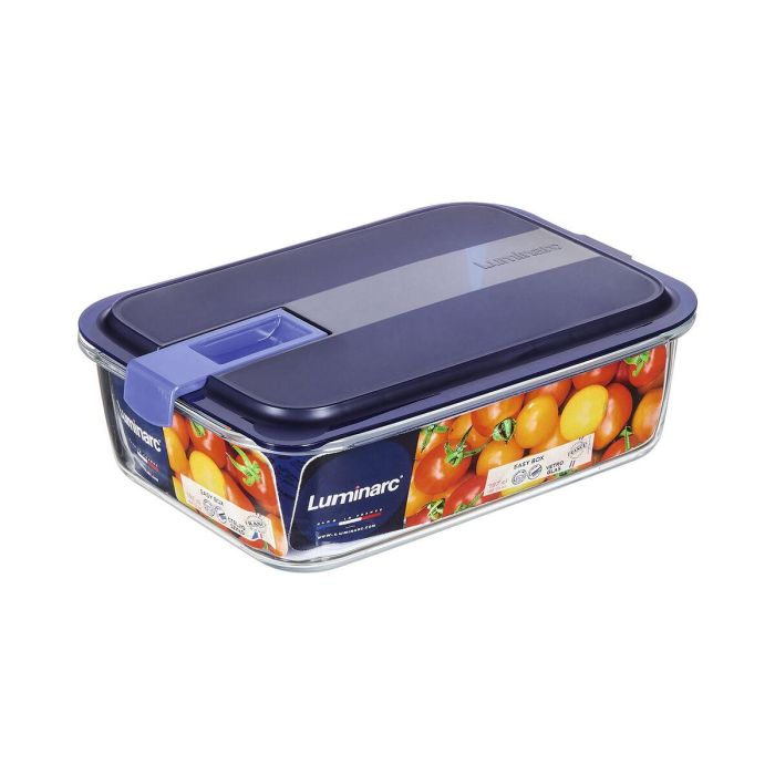 Fiambrera Hermética Luminarc Easy Box Azul Vidrio (6 Unidades) (1,97 l) 2