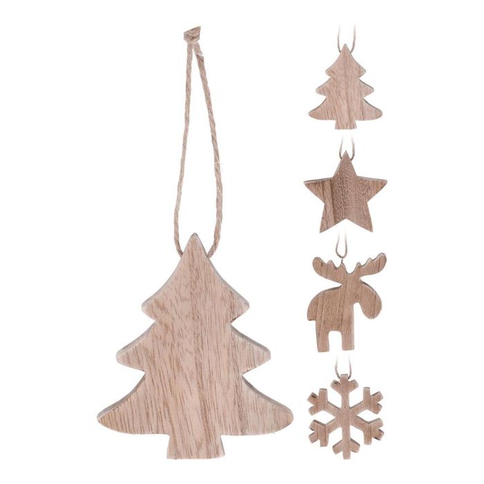 Home & Styling Adorno navideño colgante de madera, 10 cm, modelos surtidos