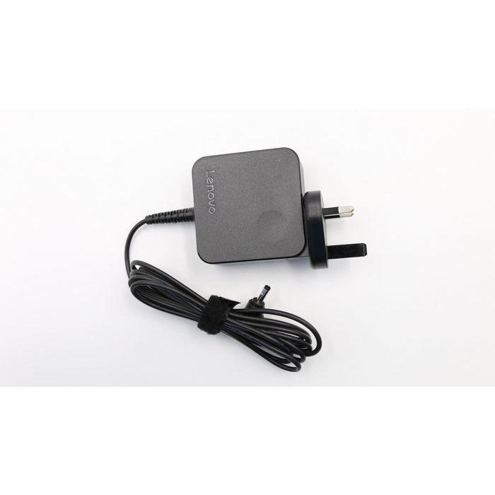 Lenovo 65W USB-C AC adapter for Lenovo laptops, compact design, smart technology for safe charging, ideal for travel. 1